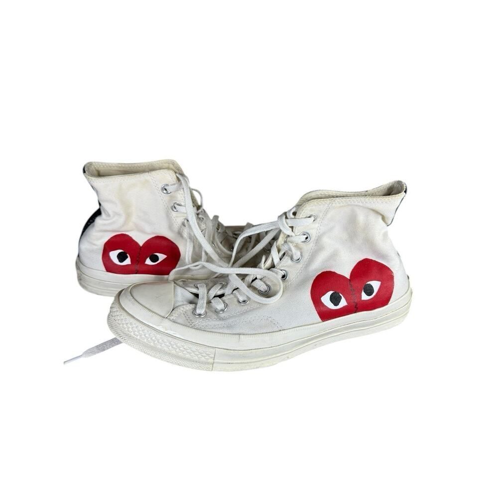 Converse Comme des Garçons Play Chuck Taylor High Milk Heart Men 9 Women 11